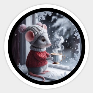 Mouse in Window Sticker